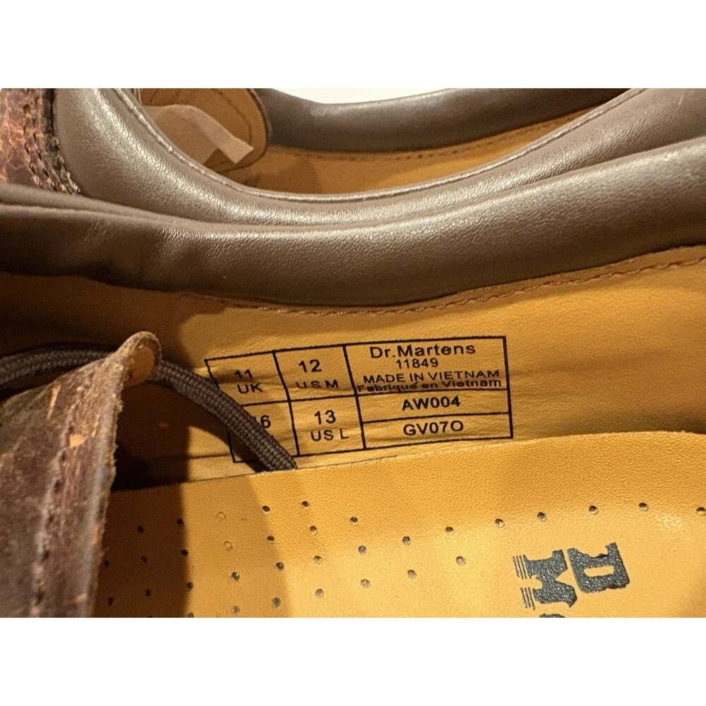 Dr. Martens 1461 3 Eye Crazy Horse Brown Leather Oxford Shoes Men’s US 12